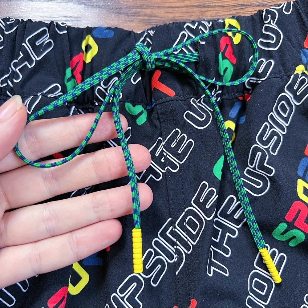 The Upside • Sport Run Performance Shorts black logo rainbow athletic wear Size 6 - Image 6