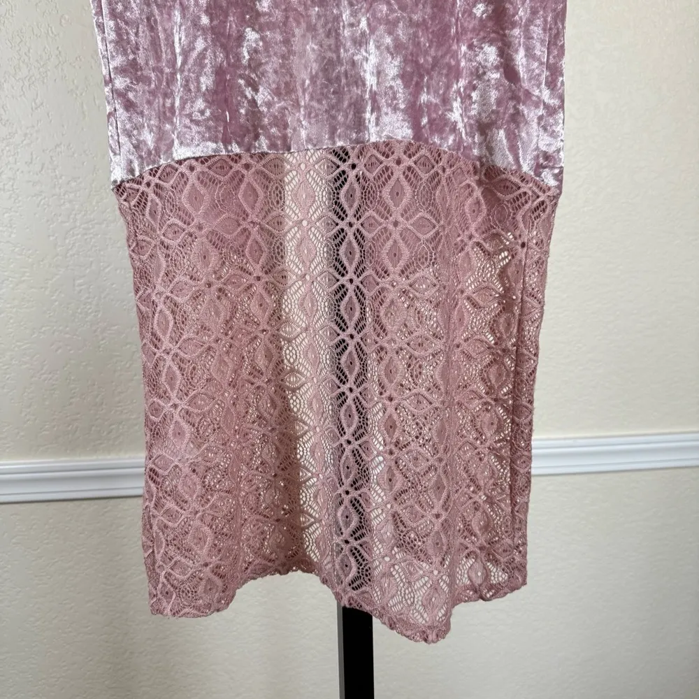 Pink Velvet Lace Boho Duster Vest Layering Lace Fairy Romantic Cottagecore Small - Image 6