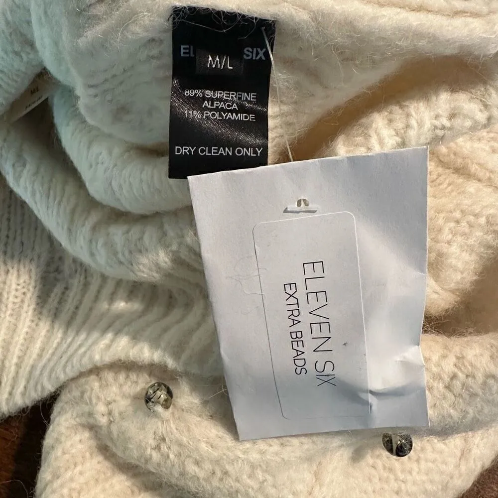 NWT Eleven Six Zina Beaded Sweater Size L - Image 7