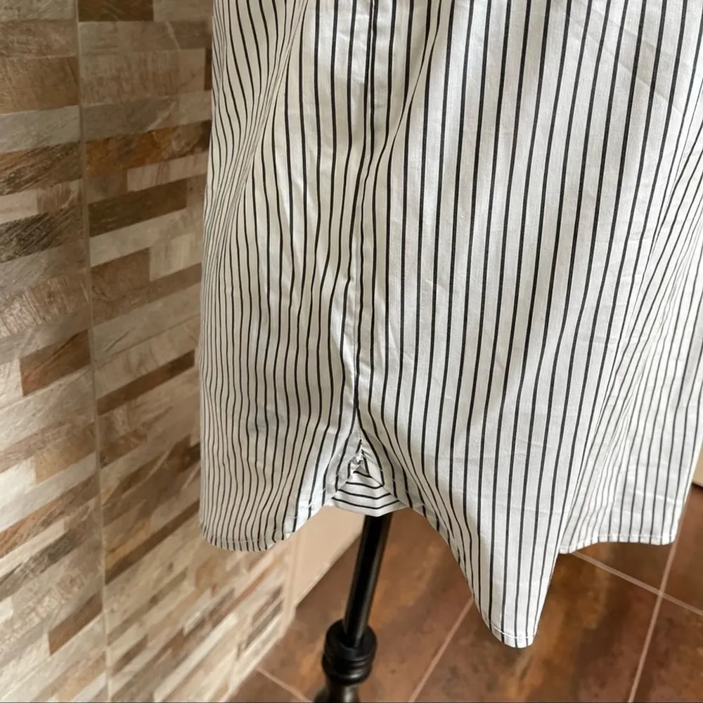 Artisan NY poplin cotton blend striped shirt off the shoulders SZ M - Image 4