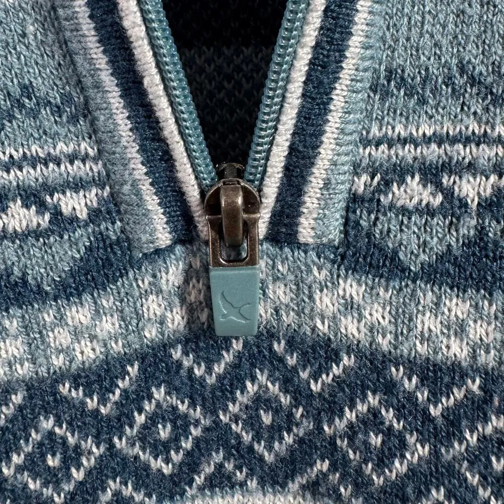 Eddie Bauer Sweater Women L 1/2 Zip Long Sleeve Pullover Fair Isle Mock Neck Top - Image 8