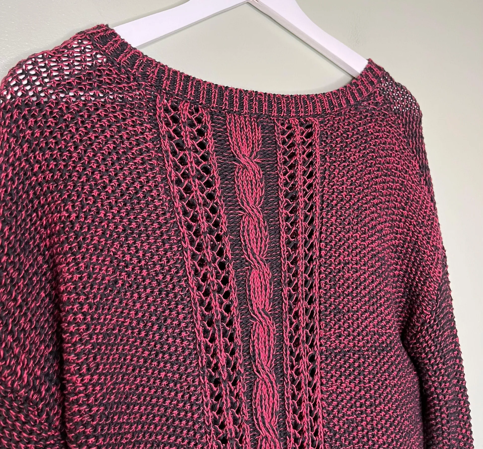 Women’s Easy Marle Knit Sweater in Scarlet Red and Black Size Small - Image 5