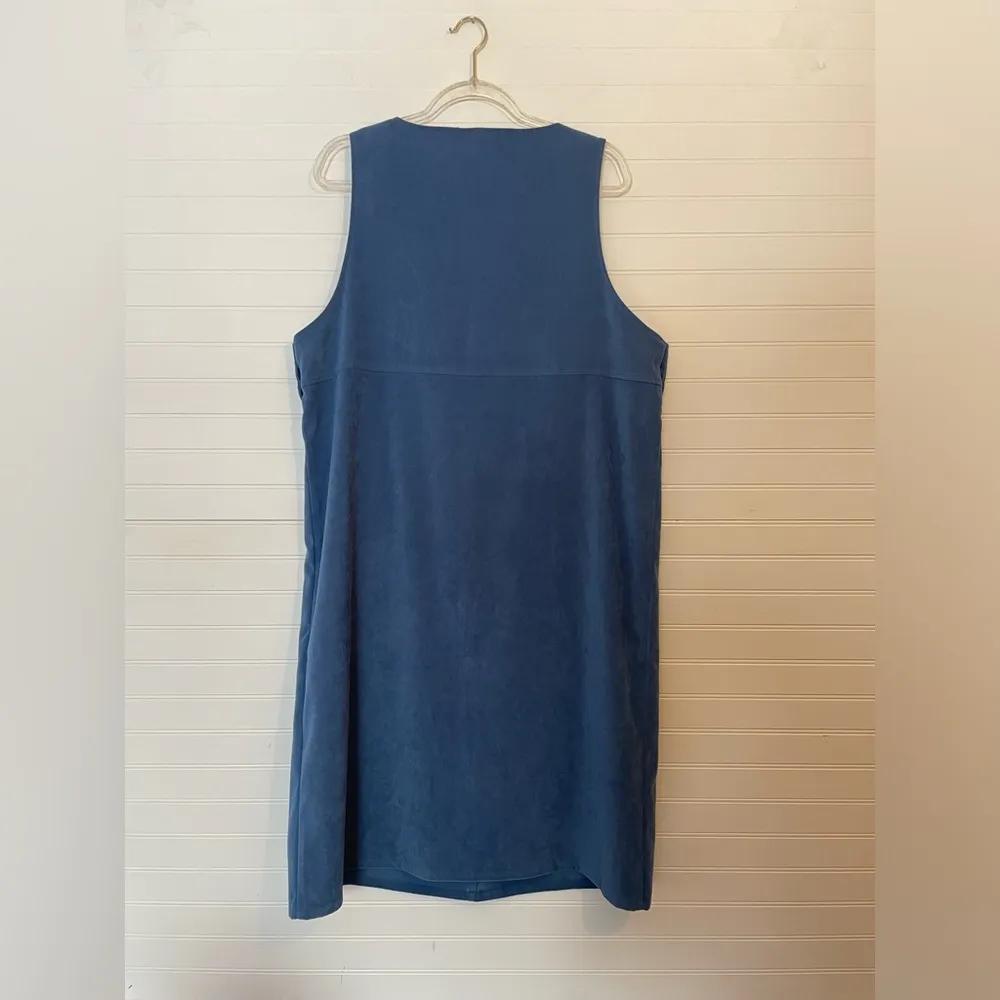 Vintage Selene Sport Suede Jumper Dress Blue Size XL - Image 9