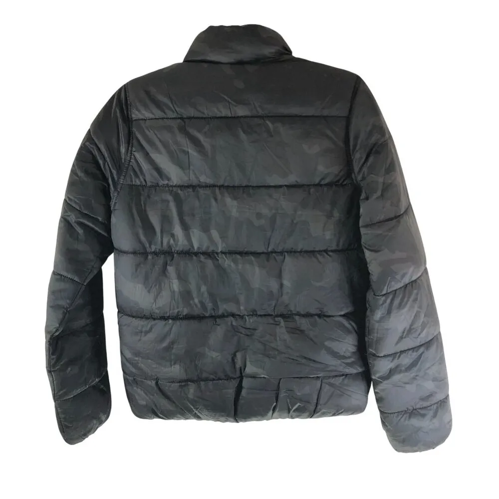 Avalanche Womens Puffer Jacket Full Zip Camouflage Black Gray S - Image 2