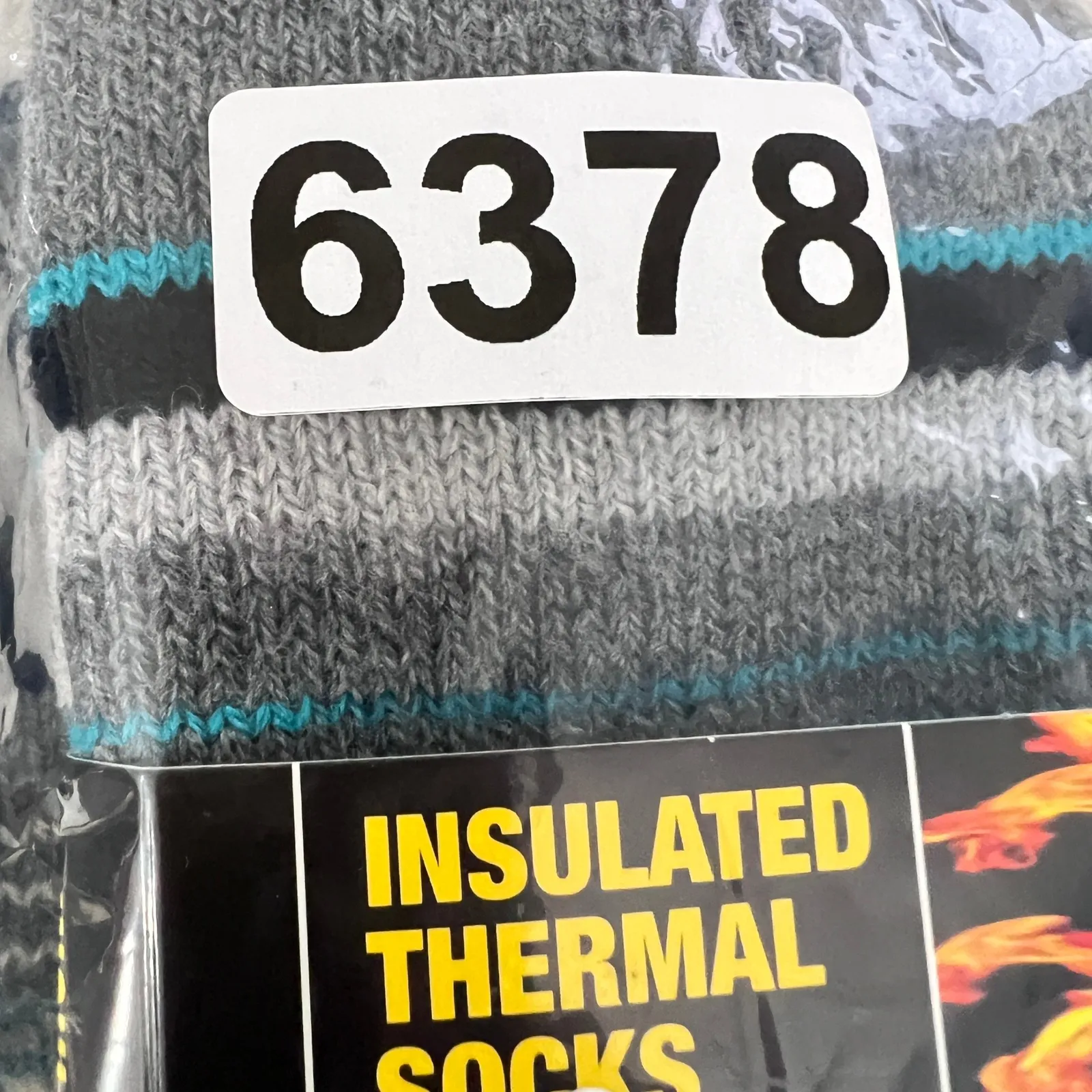 Escape Heat‎ Insulated Thermal Socks Women 9 11 Gray Black Aqua Stripe Cozy Warm - Image 10