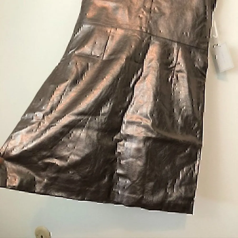 NEW NWT 1.STATE Spaghetti Strap Metallic Slip Dress Silver Vegan Faux Leather 2 - Image 14