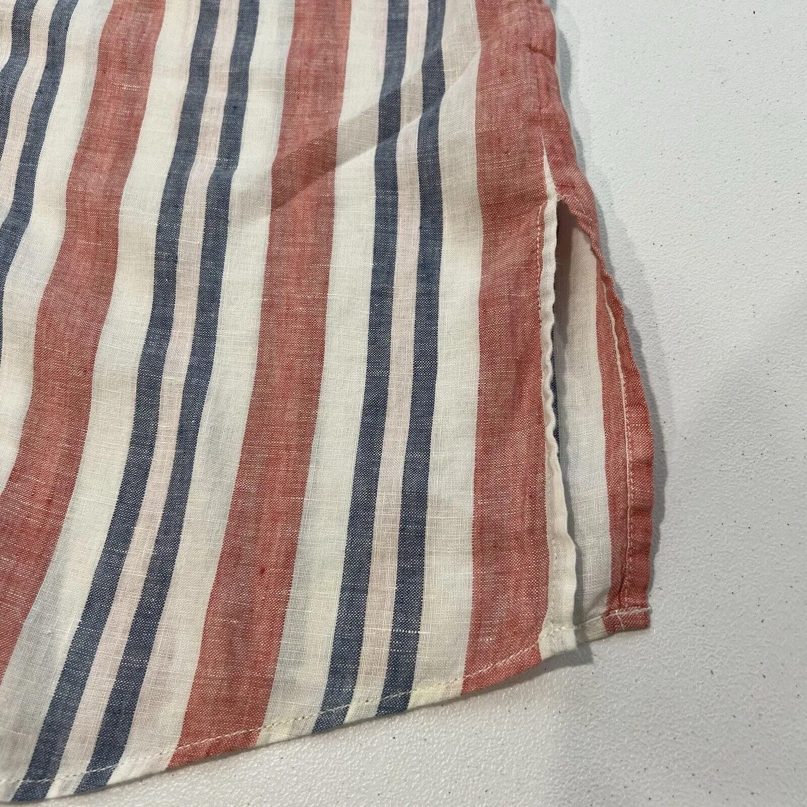 Artisan NY 100% Linen Tunic Women’s Top Size Small Long Sleeve Striped Button Up - Image 3