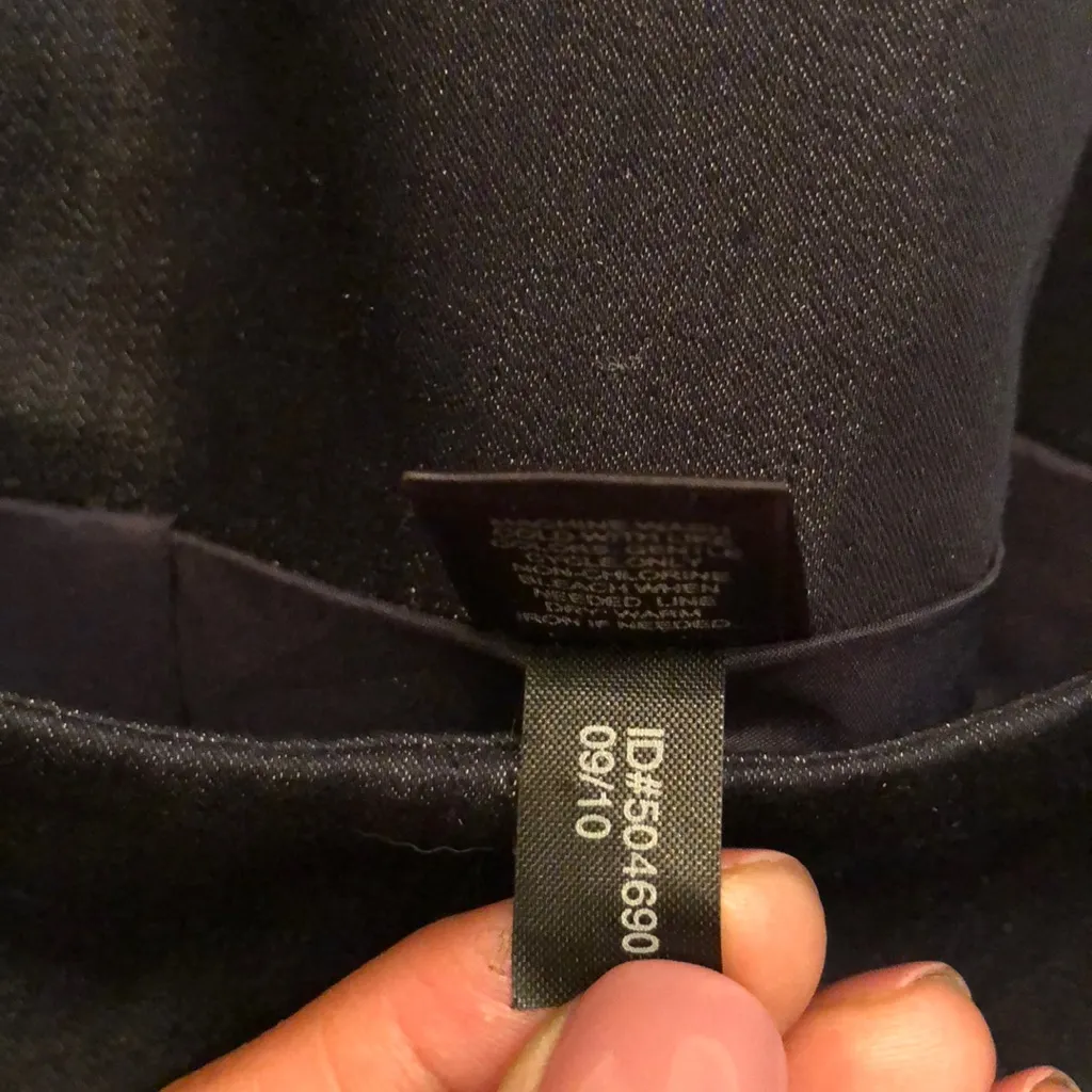 Express shiny navy blue hook‎ & eye pencil skirt - Image 6