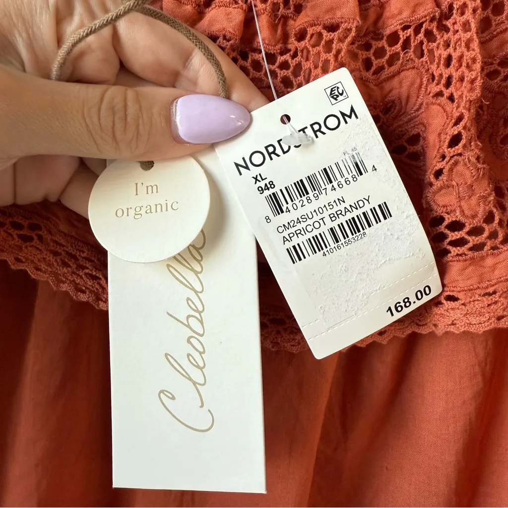 Cleobella Paulina Ruffled Off The Shoulder Top Apricot Brandy XL‎ - Image 6