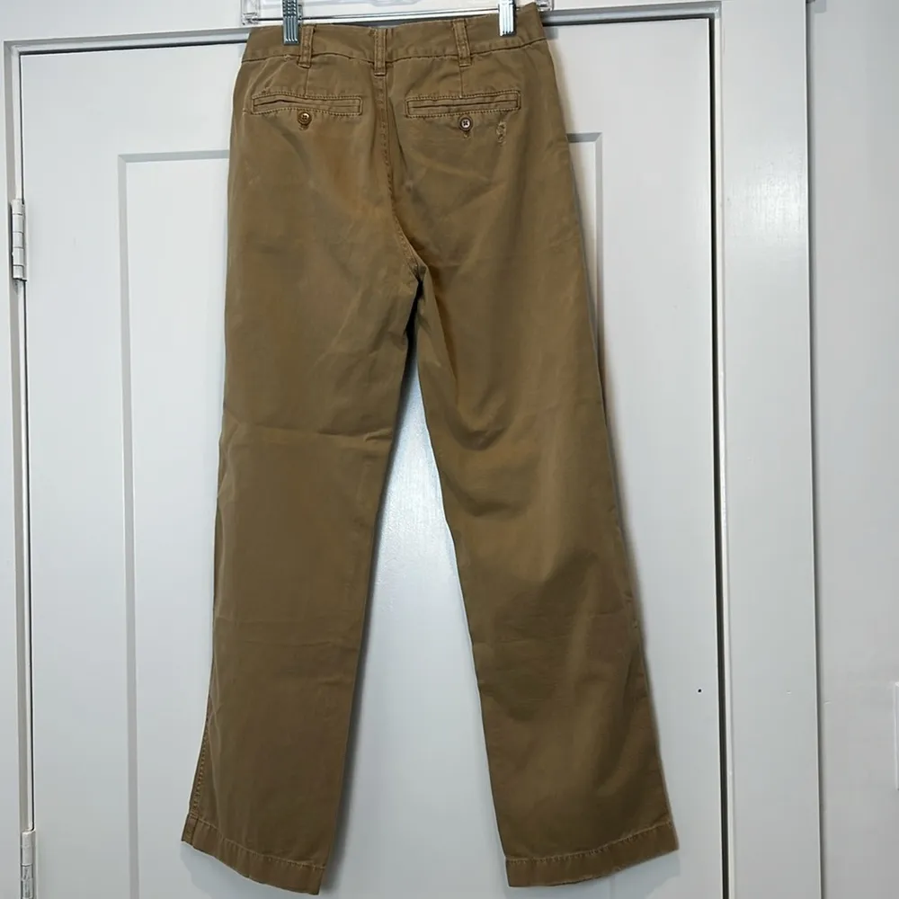 J. Crew Tan Chinos Classic Cotton Twill distressed pants size 0. - Image 6
