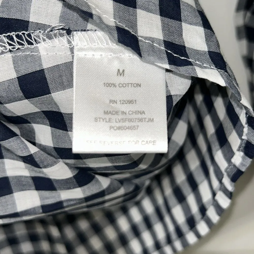 Olive & Oak Gingham Blue  & White Cotton Button Down Shirt(Size Medium) - Image 5