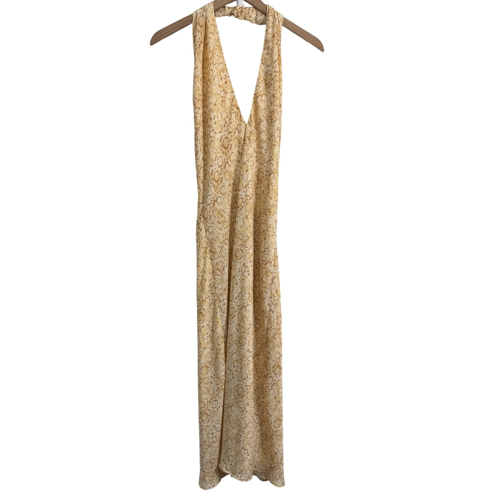Show Me Your Mumu Desert Snakeskin Jasmine Halter Midi Dress Size Small - Image 3