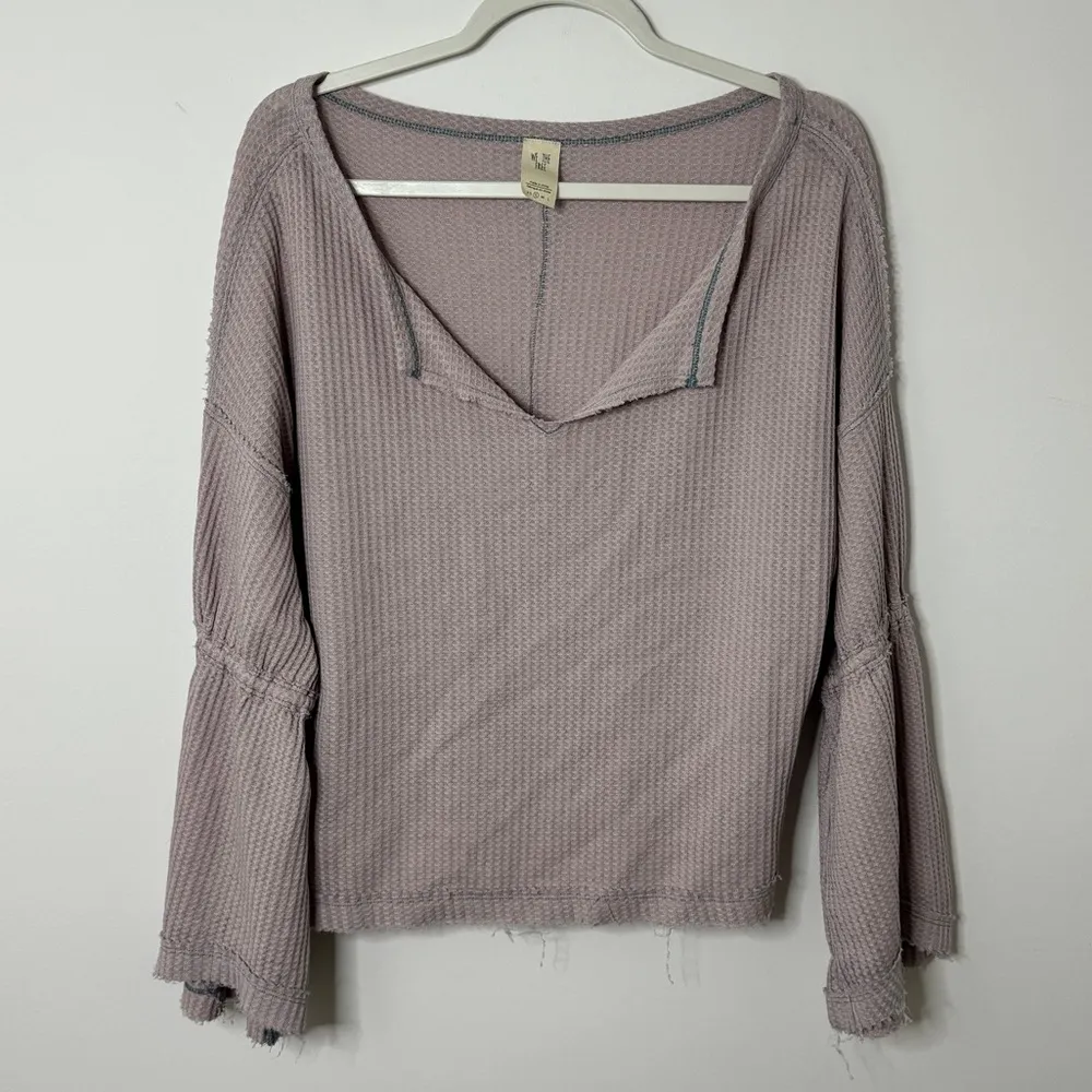Free People We The Free Thermal Waffle Knit Dahlia Top Size Small Sweater - Image 7