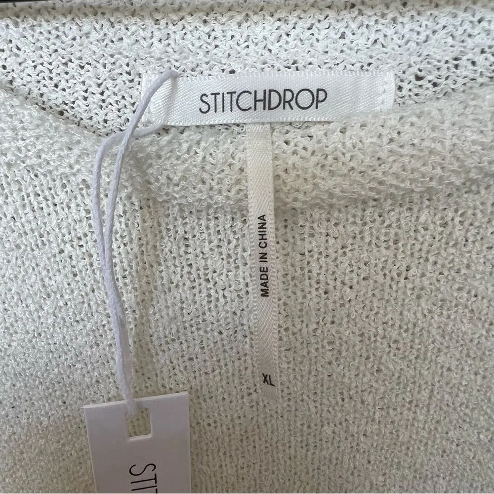 StitchDrop NWT Nantucket Sleeveless Knit Sweater Dress Optic White Size XL - Image 5