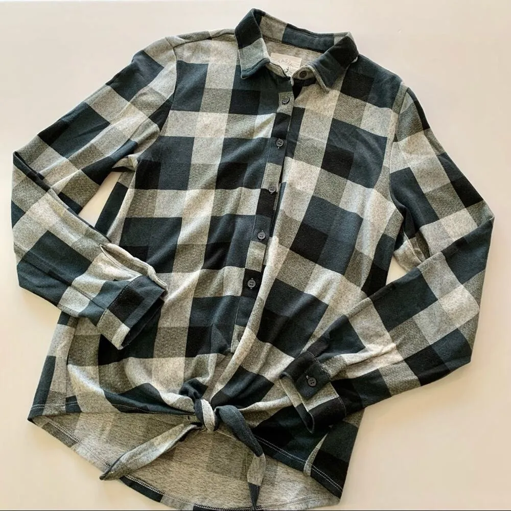 Via Penny Lane Reworked Apparel | Pink Floyd Plaid Button Up Shirt Small Green - Image 4