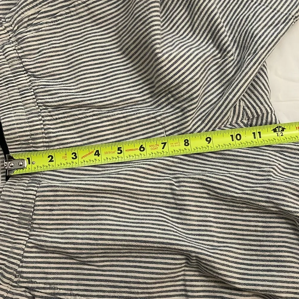 Abercrombie & Fitch Blue Striped Cotton Linen Shorts Womens Size Small - Image 6