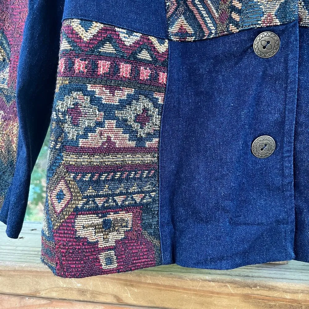 Howard Wolf Women's Vintage Patchwork Western Style Jacket Size 12 - Image 4