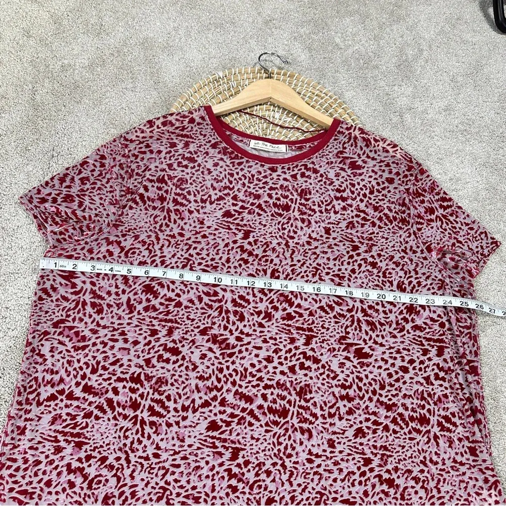 Free People We The Free Teddy Red Velvet Burnout Short Sleeve Shirt Boxy M - Image 13