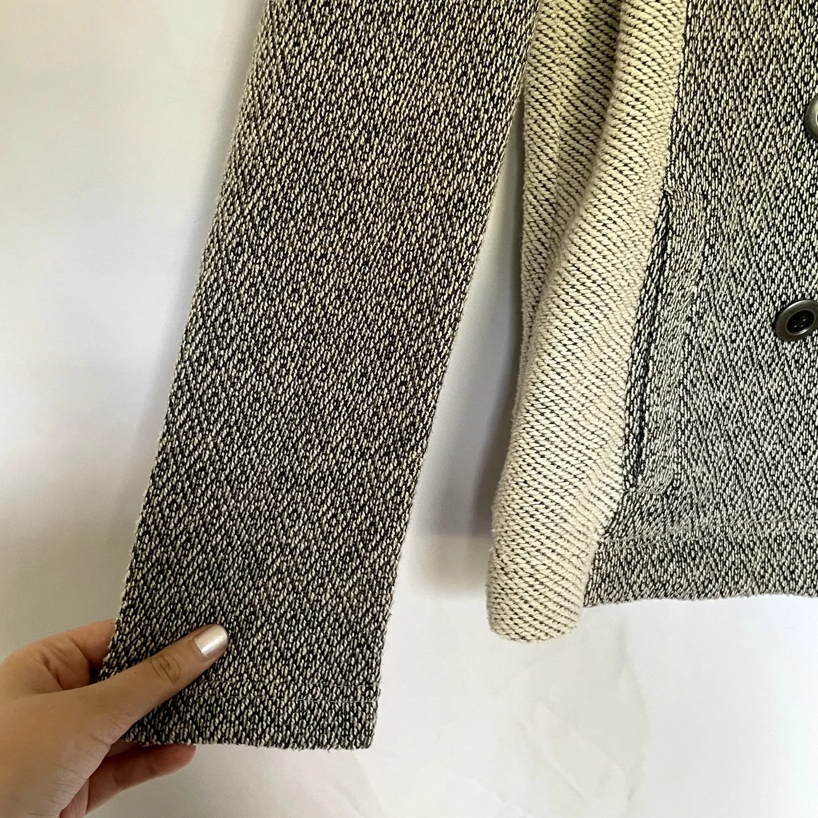 Anthropologie Saturday Sunday knit colorblock gray women's size small blazer - Image 4