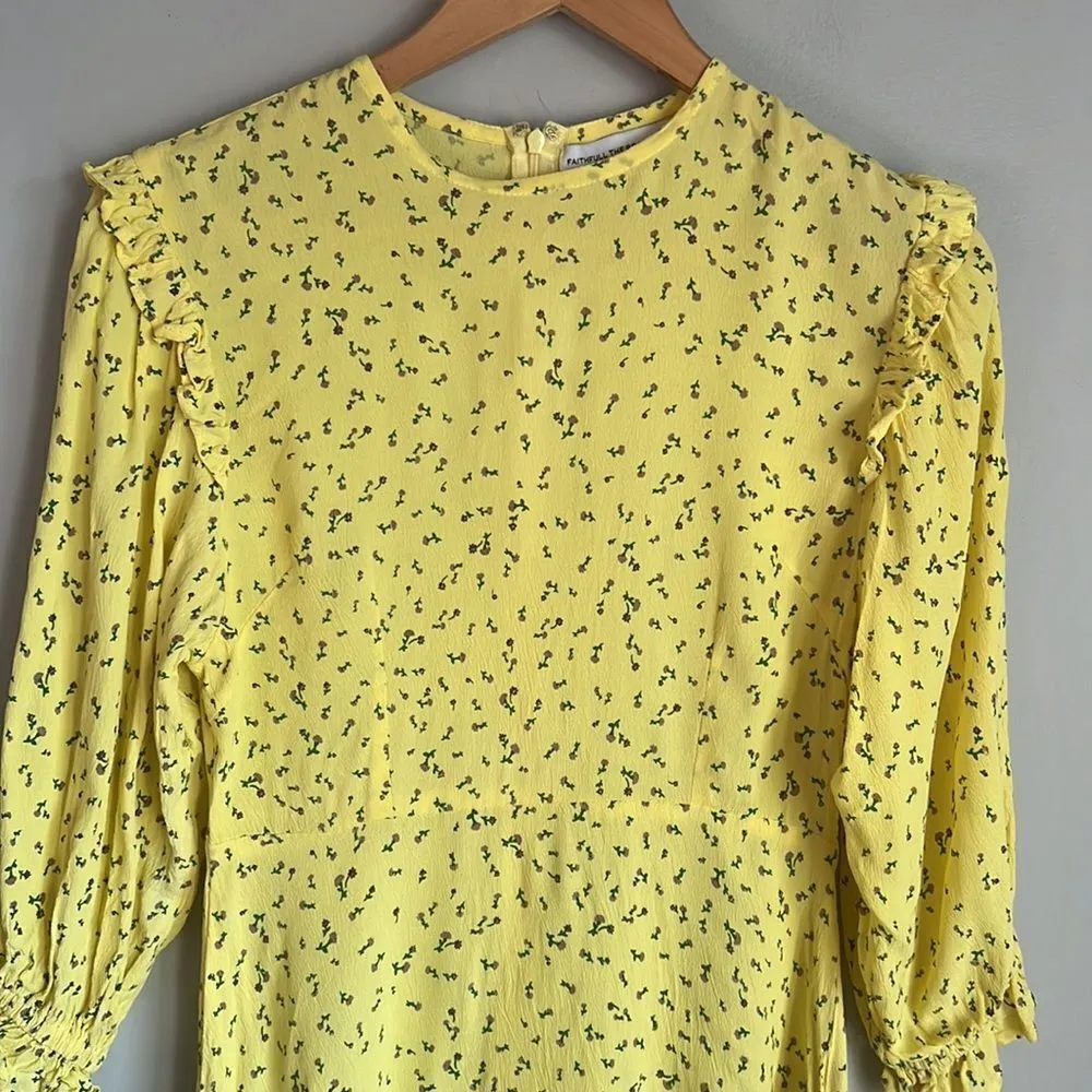 Faithfull The Brand Edwina Mini Dress In La Fica Floral Yellow - Image 6