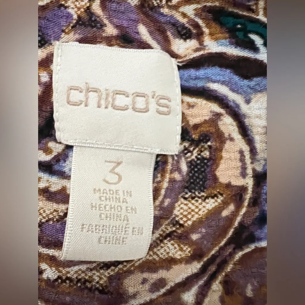 Chico's Multicolor paisley shirt dress. - Image 3
