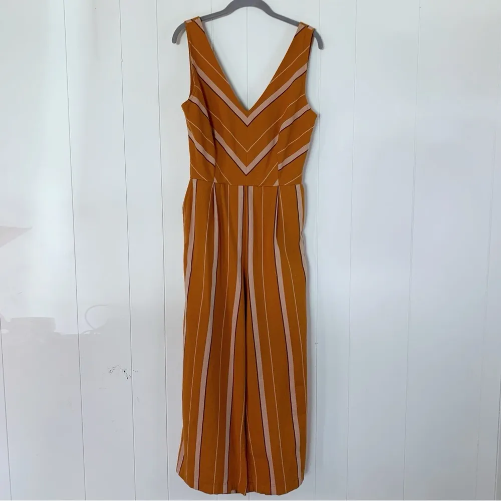 NWT  Blake Orange Strip Tie Back Wide Leg Jumpsuit M - Image 2
