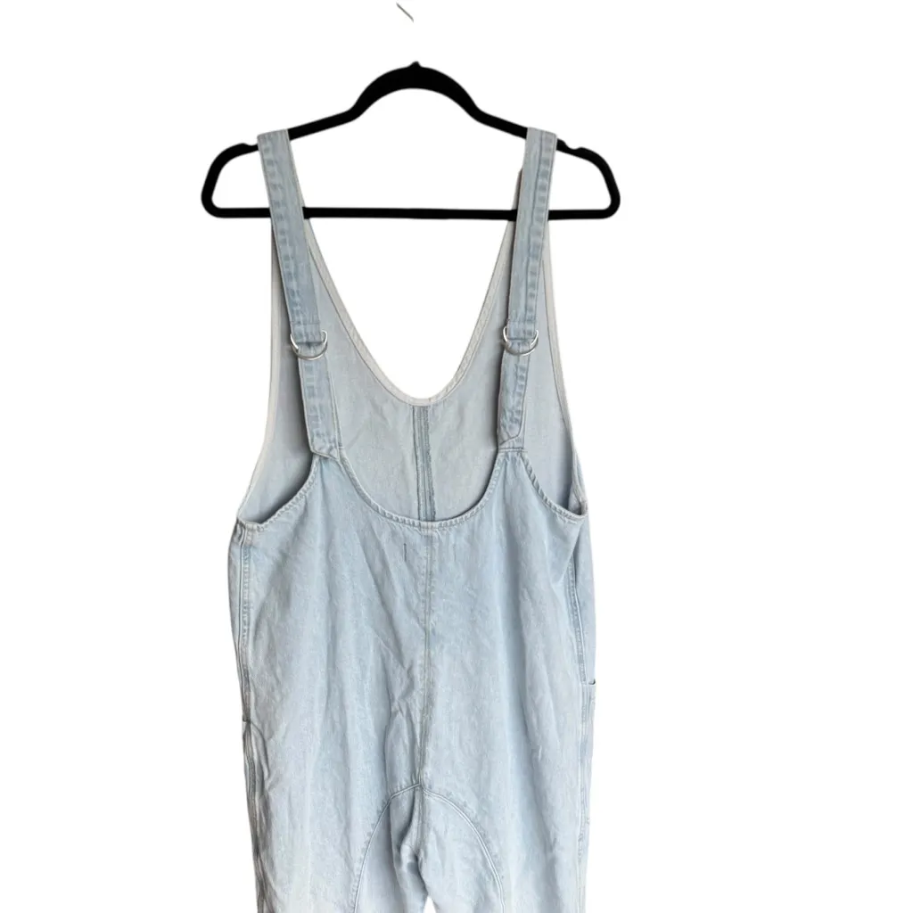 Free People x We The Free High Roller Denim Jumpsuit Overalls Light Wash Sz M - Image 6