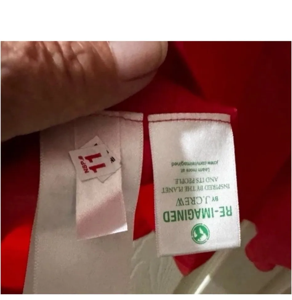 NWT J CREW RE-Imagined Women XL Ruffled Short dress Cotton Peachy Orange Boho - Image 8