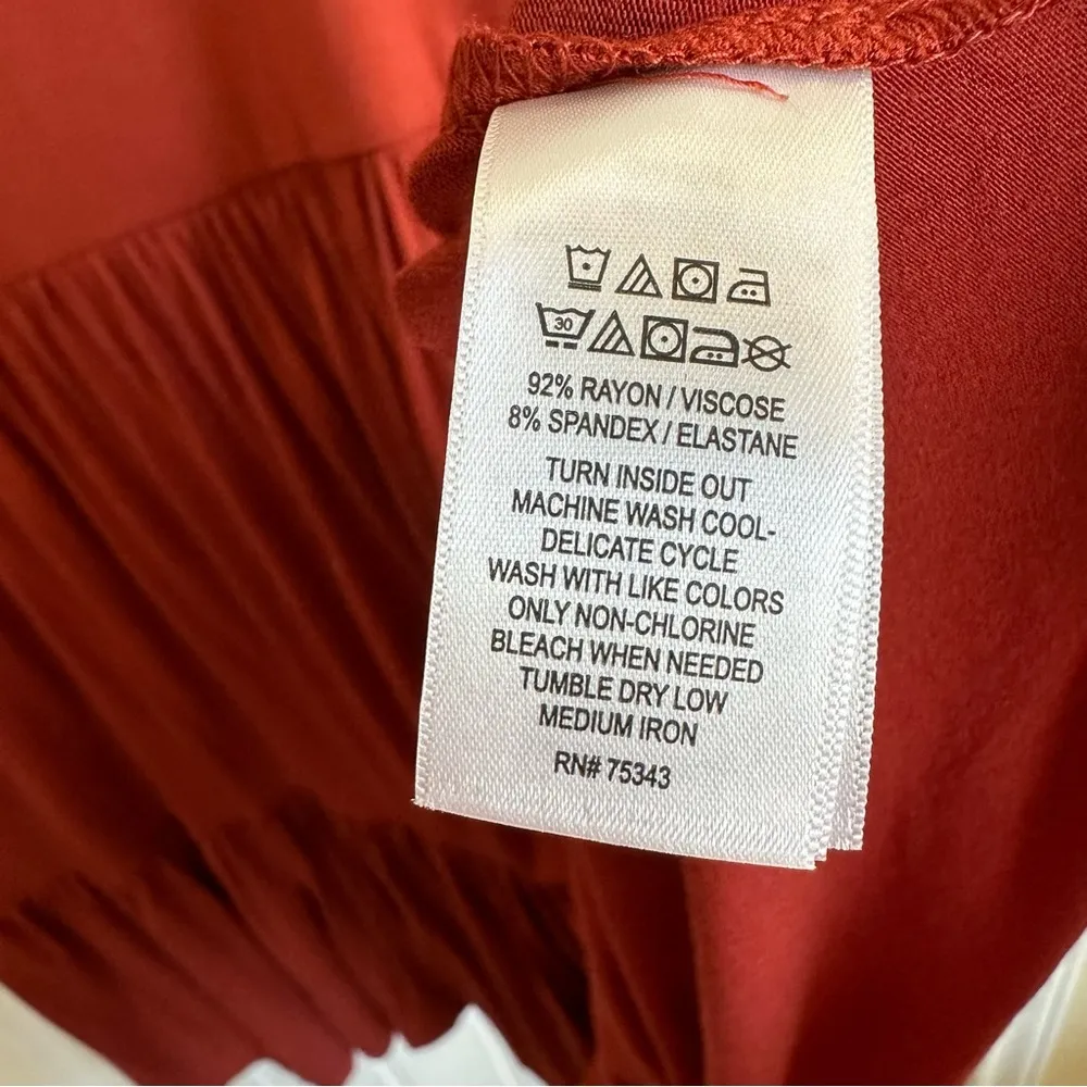 Cynthia Rowley, burnt orange, tiered dress women large - Image 10