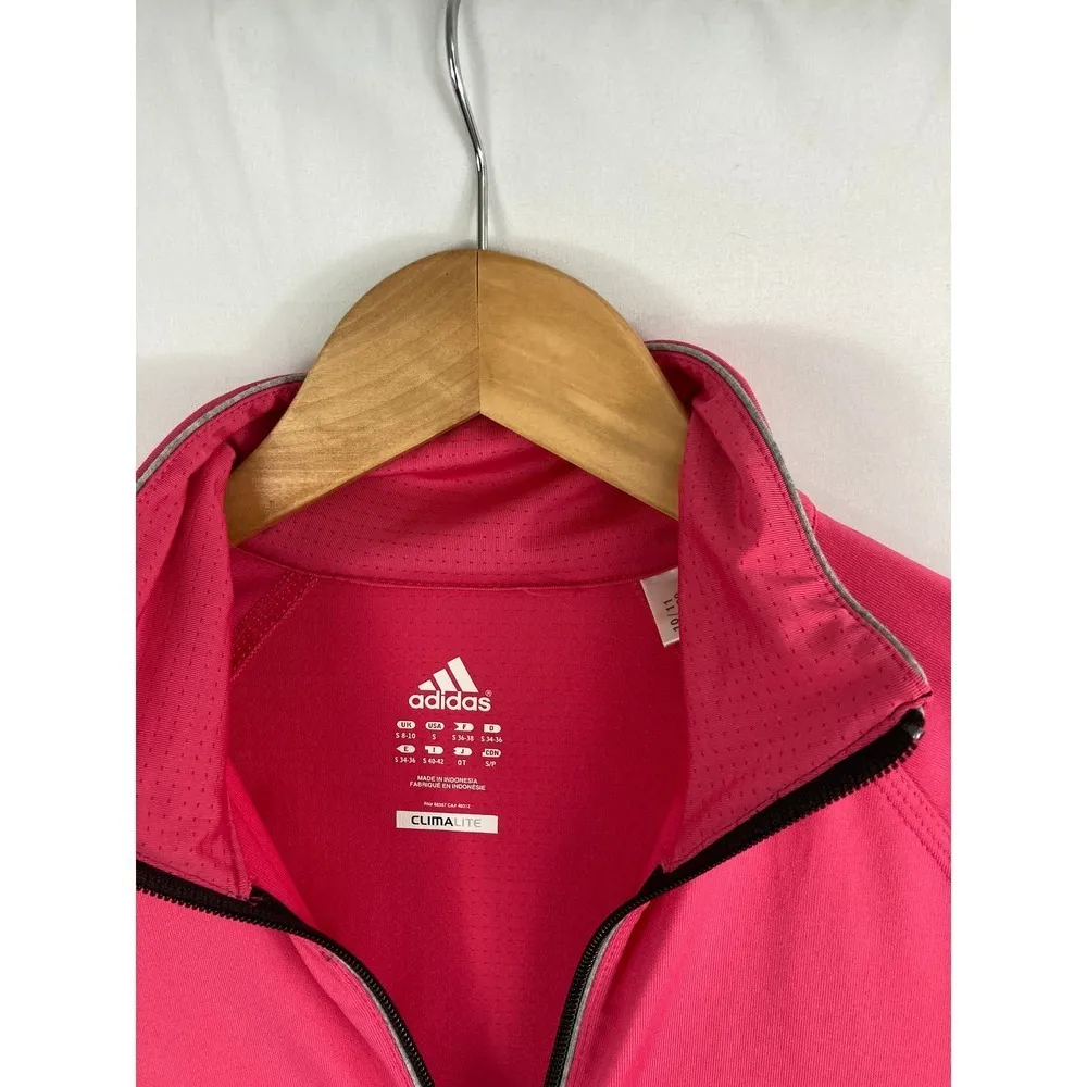 Adidas Climalite Pink Full Zip Sweatshirt Size Small - Image 4
