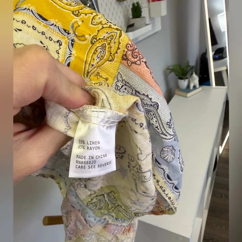 NWT Rachel Zoe Multicolor Paisley Bandana festival Summer Skirt Size Large - Image 5