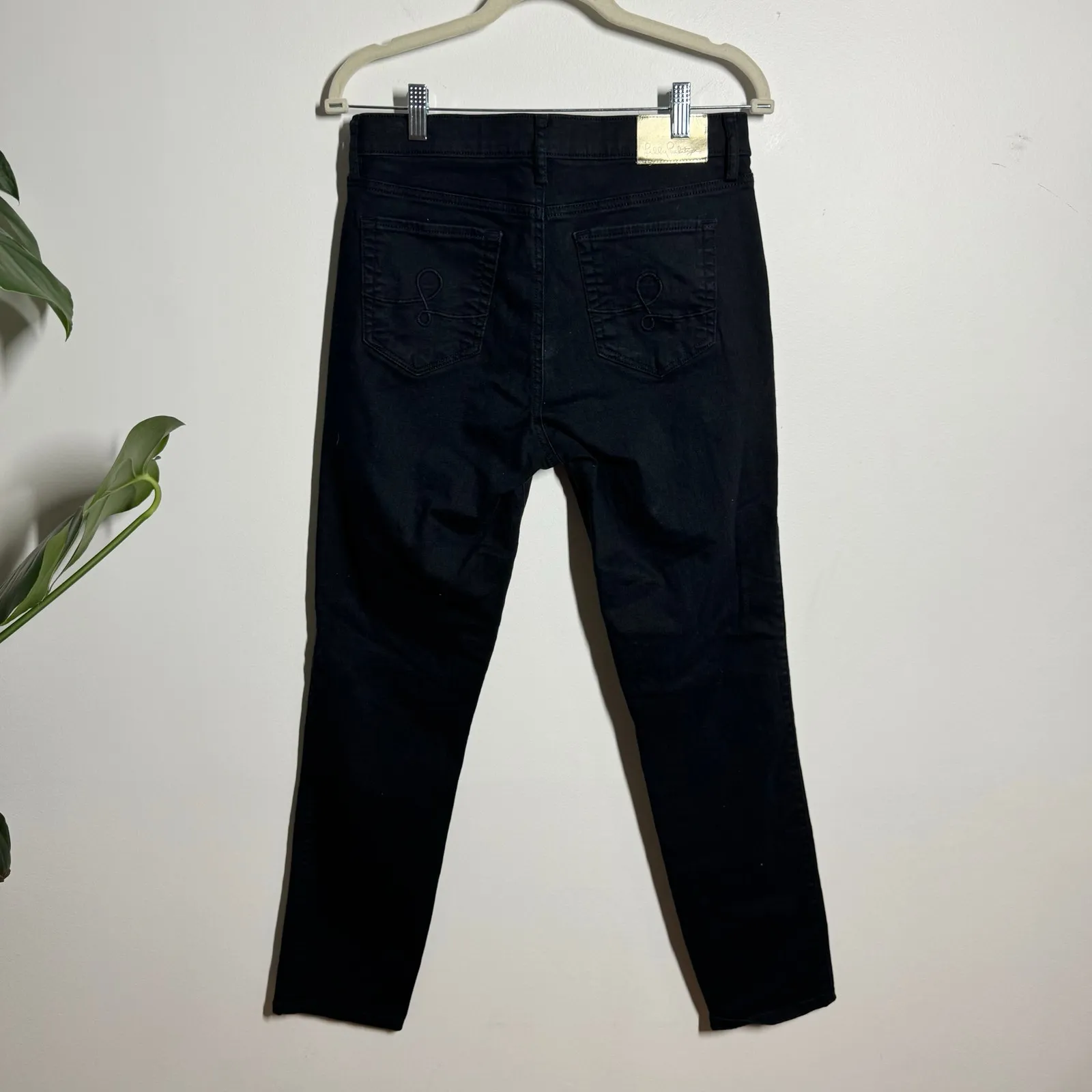 Lilly Pulitzer South Ocean High Waist Skinny Jeans Women Black 8 Stretch Minimal - Image 2