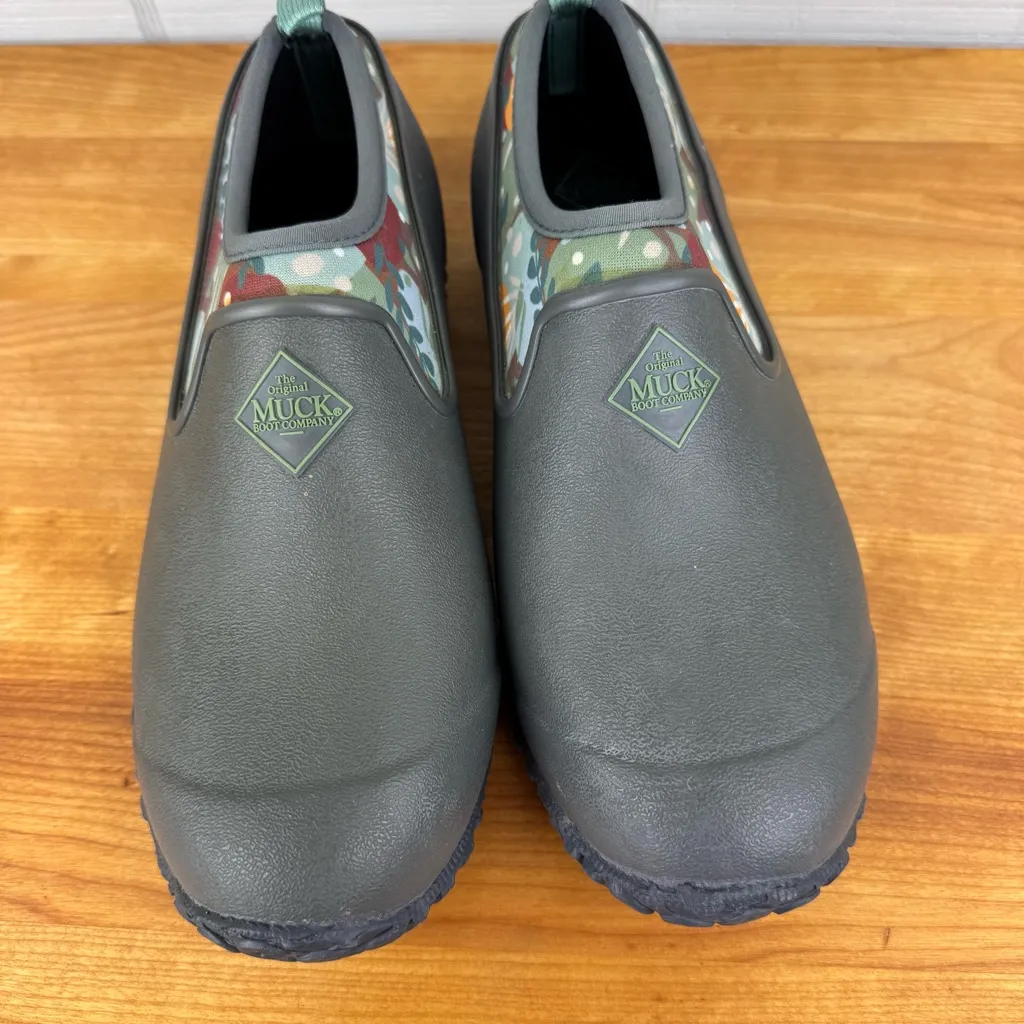 The Original Muck Boot Company Muckster Low Slip On Clogs Floral Garden Shoes 6 Green - Image 3