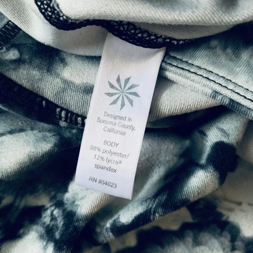 Athleta Black & White Floral Rose Print High-Waisted Leggings Tights | Size: XS - Image 8