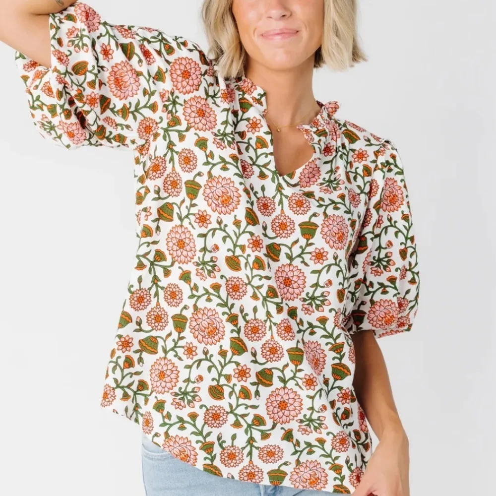 CITRUS Scarlett print top size small v - Image 12