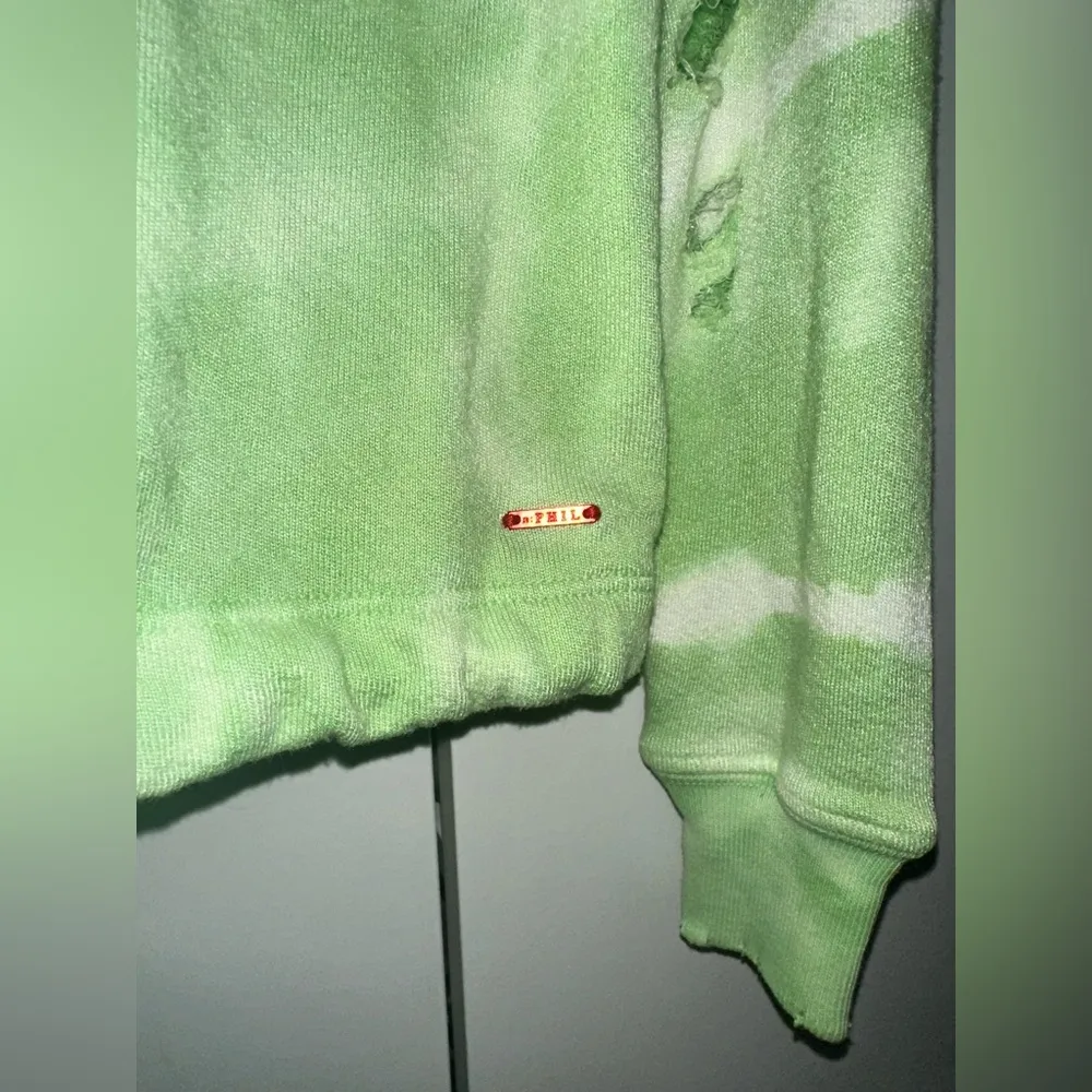 NWOT NWOT PHILANTHROPY Olympia Sweatshirt in Chartreuse Eclipse Tie Dye - Image 6