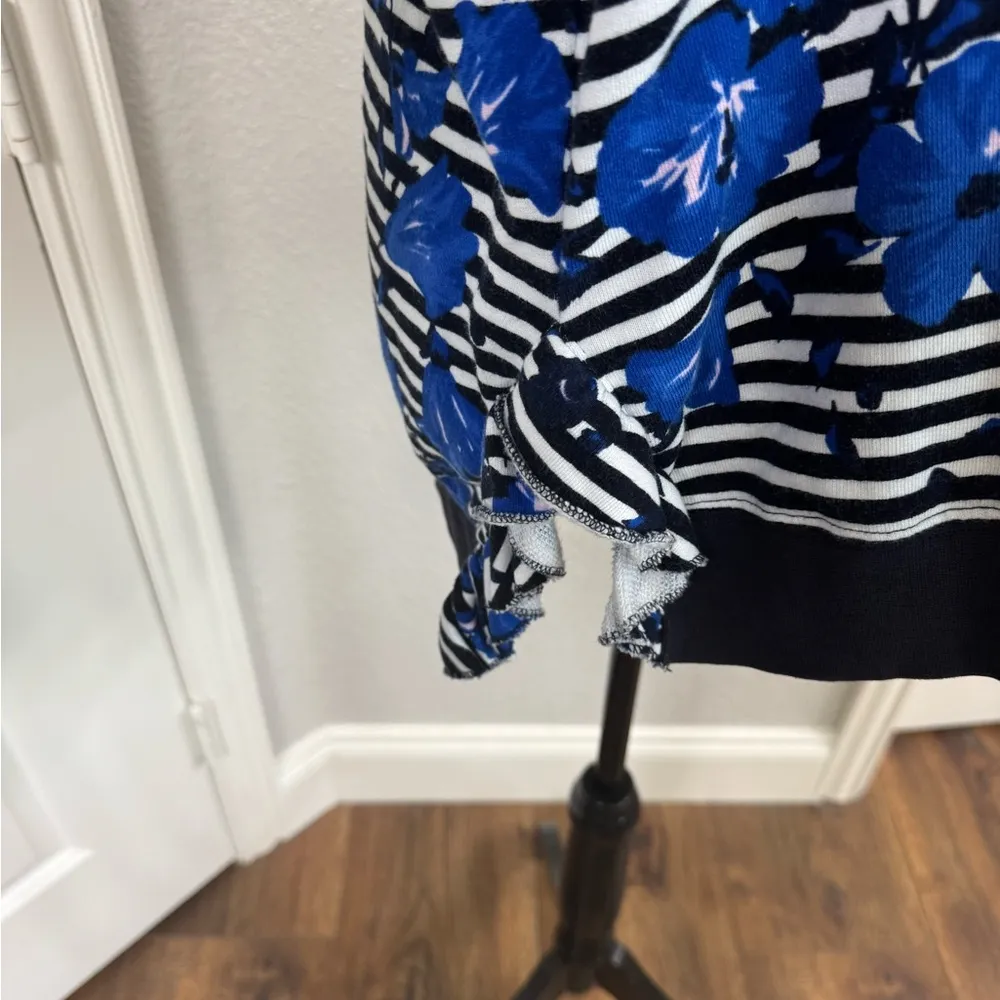 , New York hibiscus striped ruffle pullover - Image 4