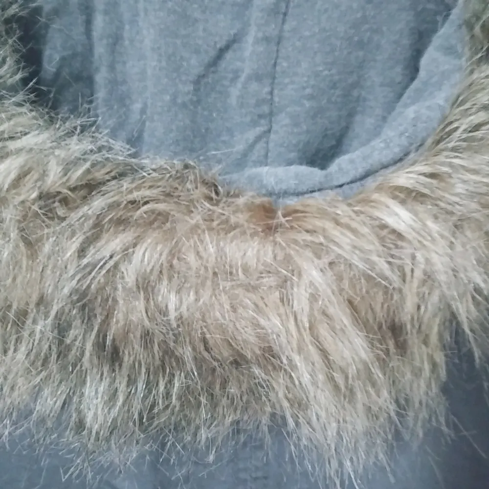 Loft XSP Cargo Fur Trimmed Hoodie Coat Petite in Gray - Image 2