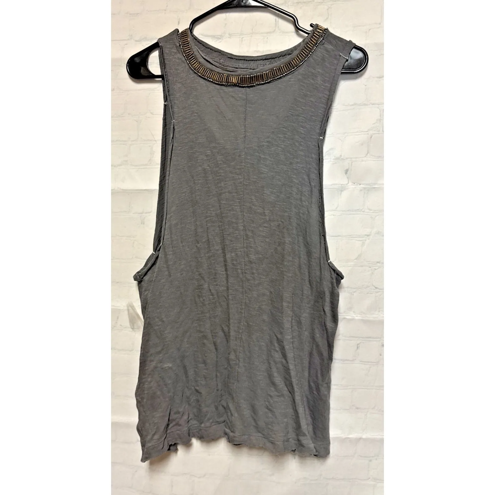 FREE PEOPLE MOVEMENT graphic muscle tank in gray size M  Womens Boho Rocker - Image 9