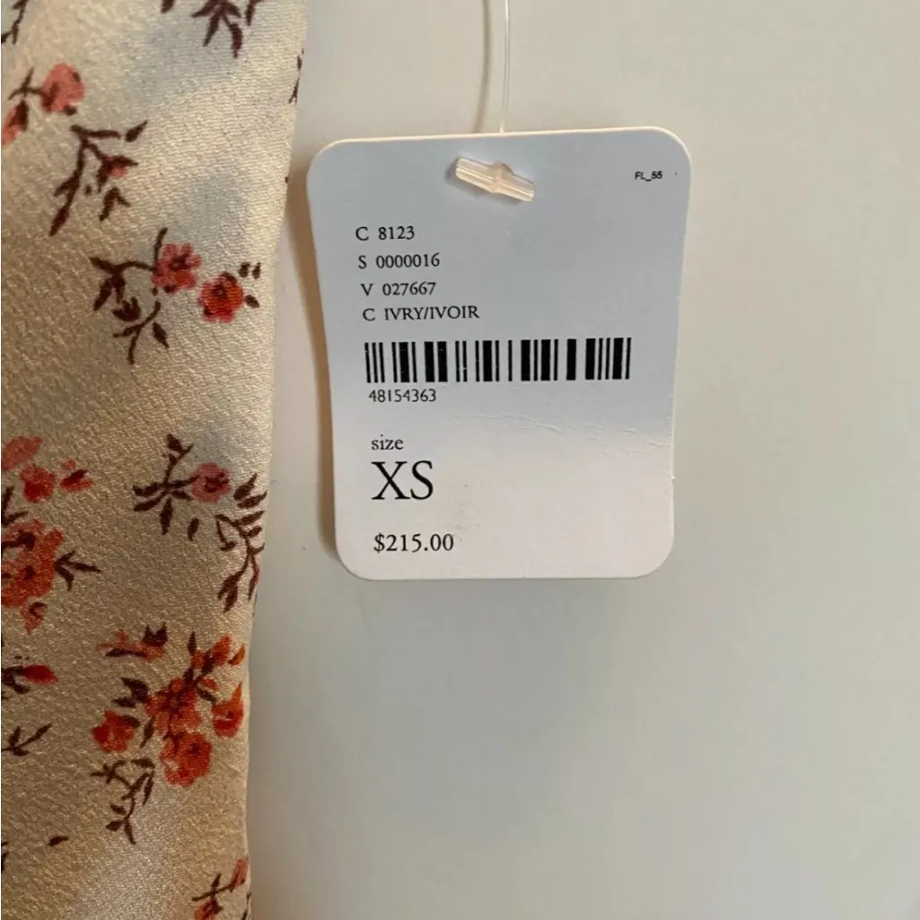 NWT *FLYNN SKYE* IVORY AND PINK FLORAL JUMPSUIT FREE PEOPLE SZ XS - $215! - Image 5