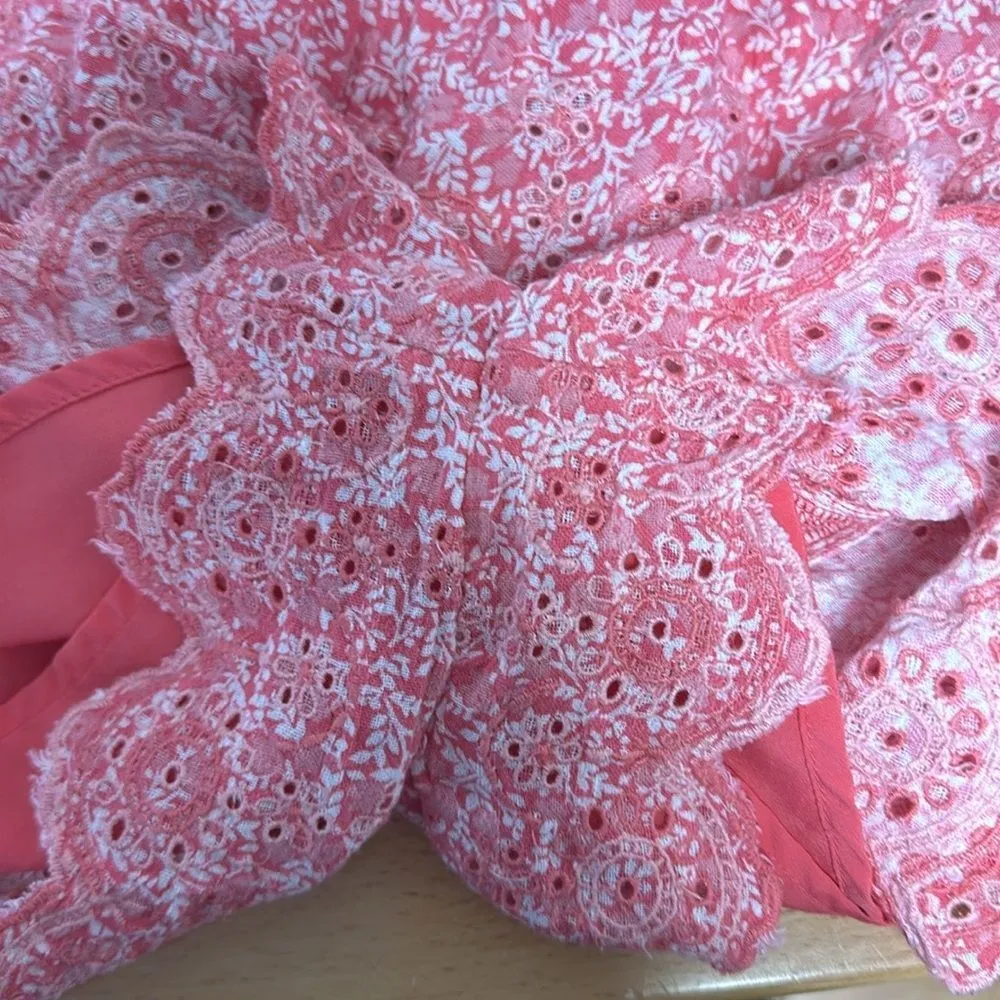 Pink Tiered  Floral Skort/Skirt Sz XS Elastic Waist - Image 7