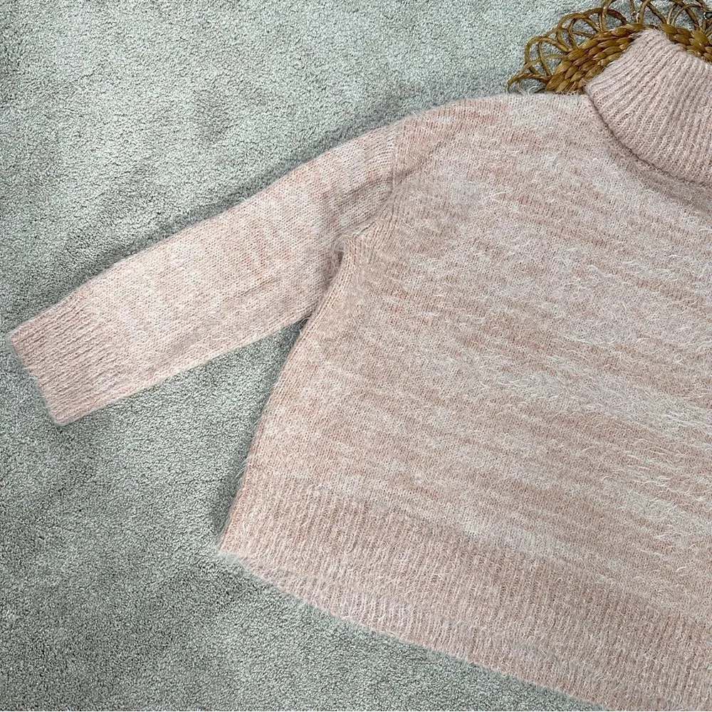 Show Me Your Mumu Fatima Turtleneck Sweater Fuzzy Pink Knit Wool Blend Size S - Image 7