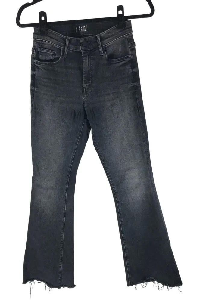 Mother The Weekender Fray Night Shadow Jeans Womens 26 Distressed Hem Flare Leg - Image 1