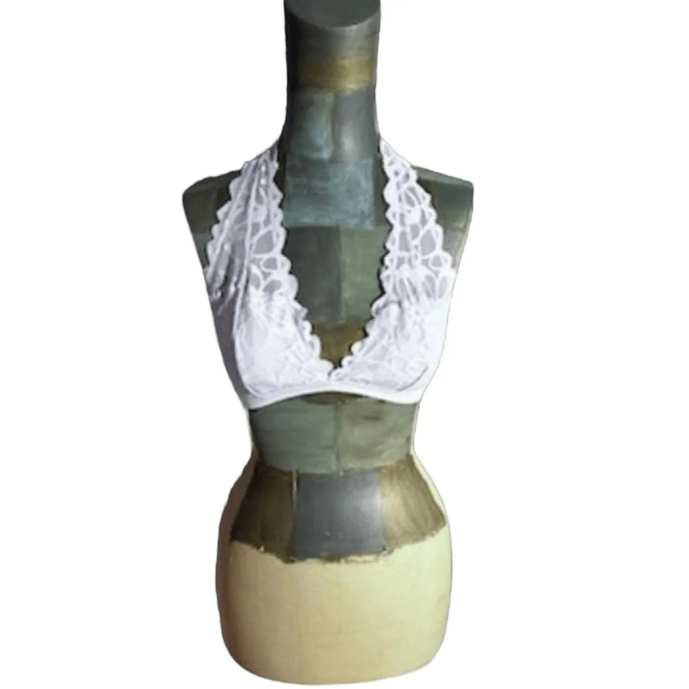 Arizona Womens Lavender Cloud Lace Halter Bralette Pullover Small - Image 2