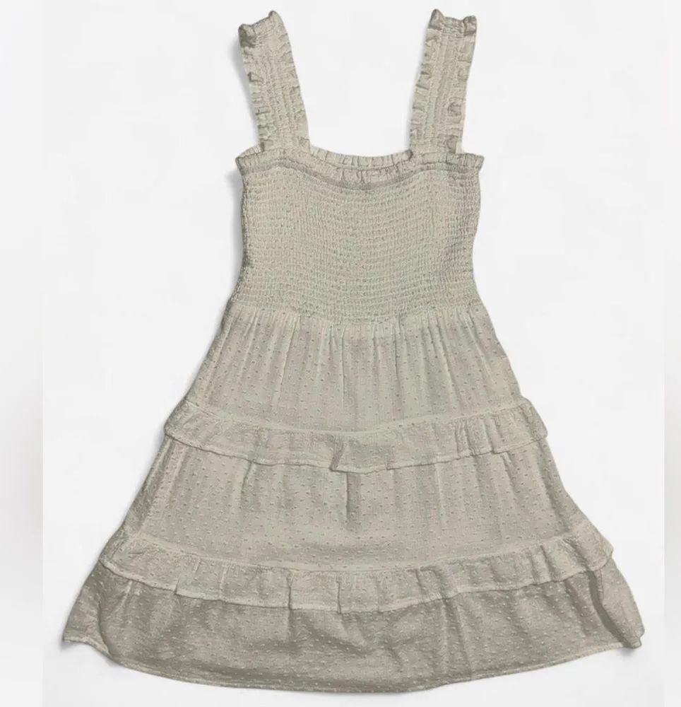 Paper Crane White Smocked Ruffle Strap Dress - Size Small - Image 3