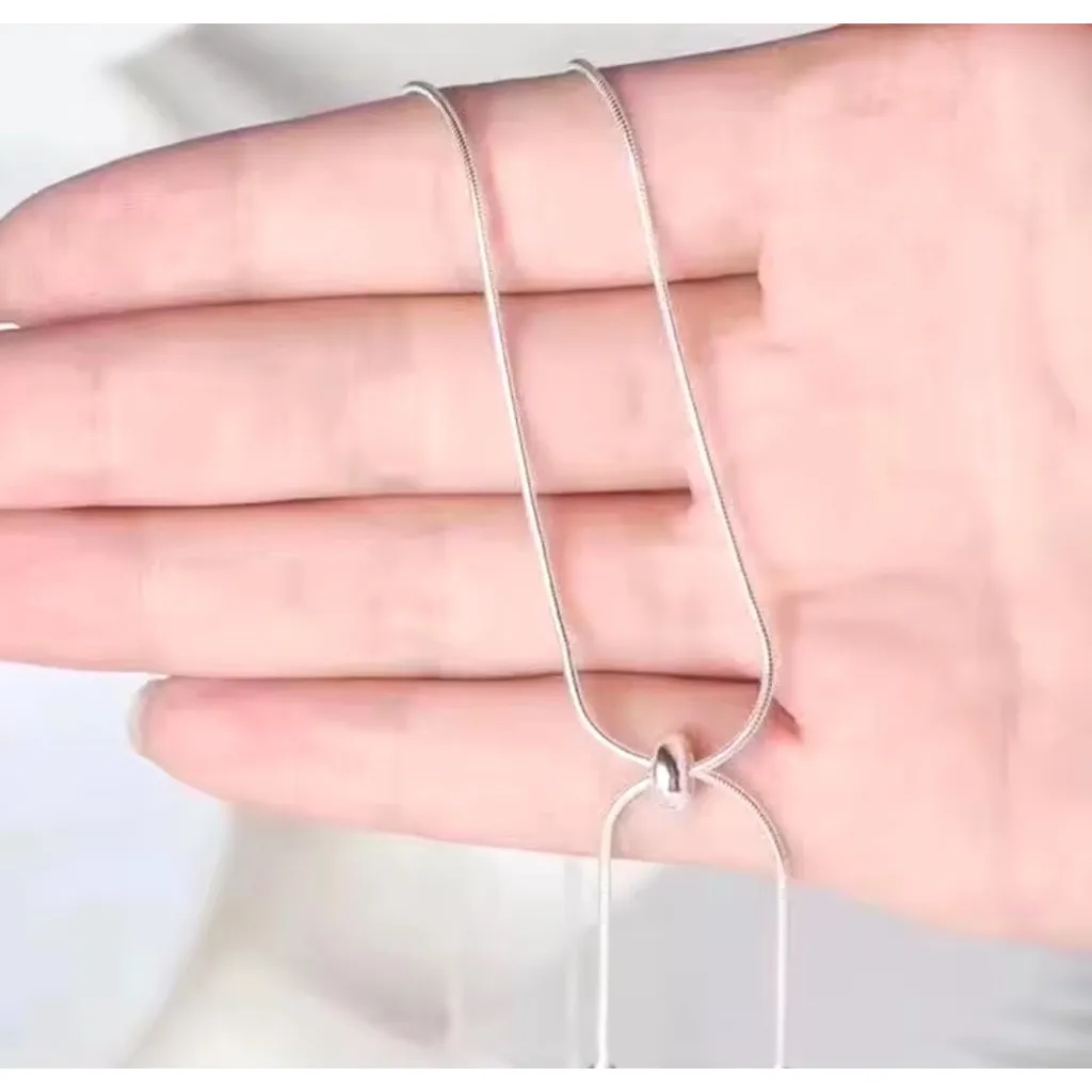 NEW Women's 925 Sterling Silver Lariat Ball Slide Necklace,‎ Adjustable - Image 10