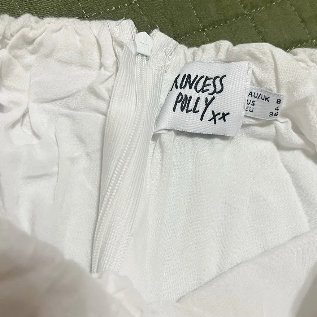 Princess Polly White Gauze Daisy Trim Shorts - Image 5