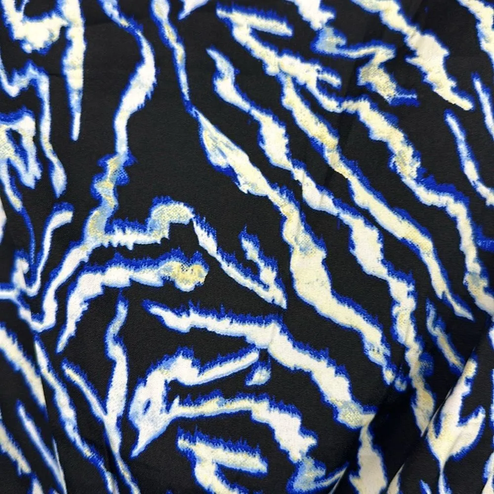 ANIMAL PRINT BALLOON PUFF LONG SLEEVES CROPPED BLOUSE Sz Large SMOCKED WAIST - Image 7