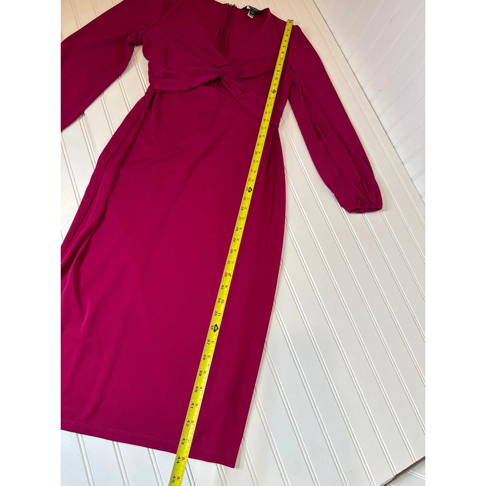 Ralph Lauren Women's Twist-Front Jersey Cutout Dress Midi Pink Career Work Sz 6 - Image 8