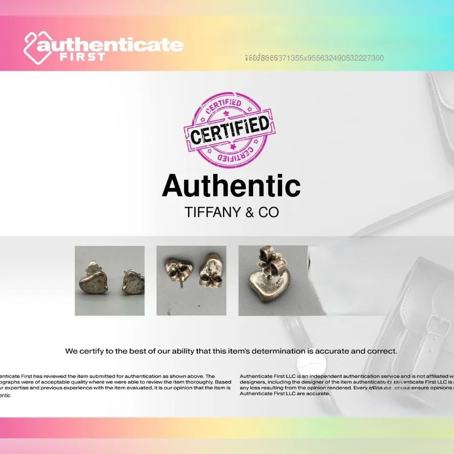 Authenticated Tiffany & Co Elsa Peretti Full Heart Stud Earrings Sterling Silver - Image 7